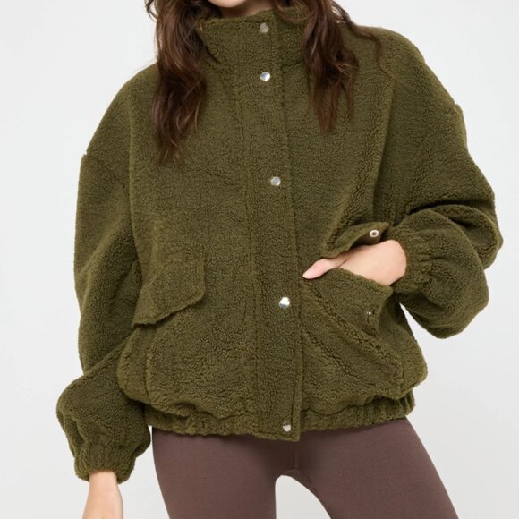 Spiritual Gangster Marcel Sherpa Jacket Spruce NTW - Picture 2 of 3